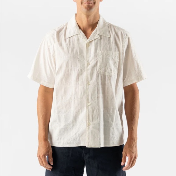 Norse Projects Carsten Stripe Relaxed Shirt in Marble White Size XL NWT $250